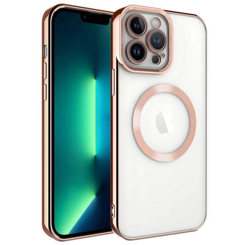 Bal-z Apple iPhone 13 Pro Max Kılıf M-safe Wireless Şarj Özellikli  Setro Silikon