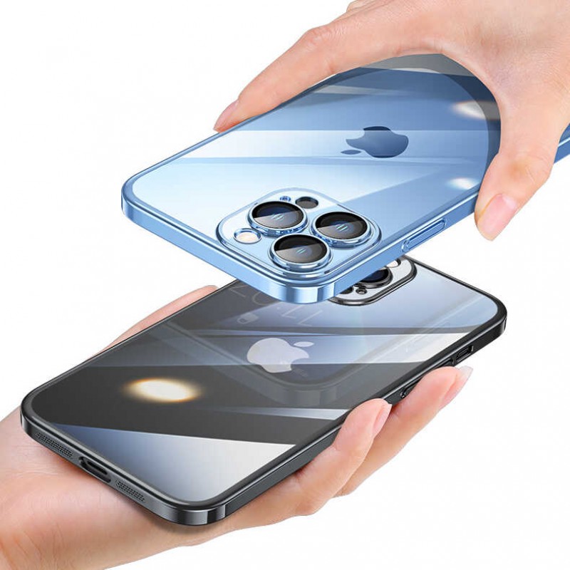 Bal-z Apple iPhone 13 Pro Max Kılıf Sert PC Renkli Çerçeveli  Riksos Kapak