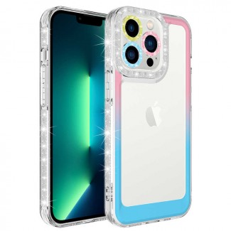 Apple iPhone 13 Pro Max Kılıf Simli ve Renk Geçiş Tasarımlı Lens Korumalı Zore Park Kapak Apple iPhone 13 Pro Max Kılıf Simli ve Renk Geçiş Tasarımlı Lens Korumalı Zore Park Kapak