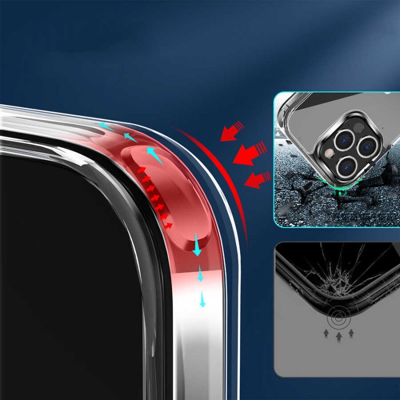 Bal-z Apple iPhone 13 Pro Max Kılıf Standlı Şeffaf Silikon  L-Stand Kapak