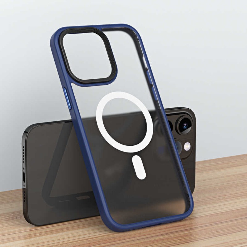 Bal-z Apple iPhone 13 Pro Max Kılıf Wireless Şarj Özellikli  Hibrit M-safe Kapak