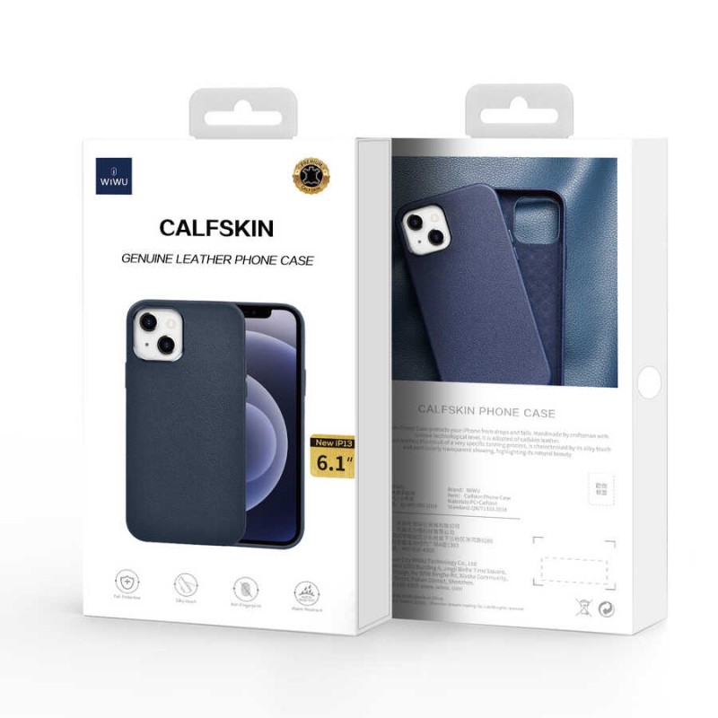 Bal-z Apple iPhone 13 Pro Max Kılıf Wiwu Calfskin Kapak