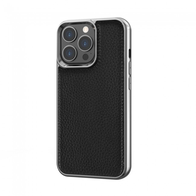 Apple iPhone 13 Pro Max Kılıf Wiwu Genuine Leather Silver Calfskin Orjinal Deri Kapak Apple iPhone 13 Pro Max Kılıf Wiwu Genuine Leather Silver Calfskin Orjinal Deri Kapak