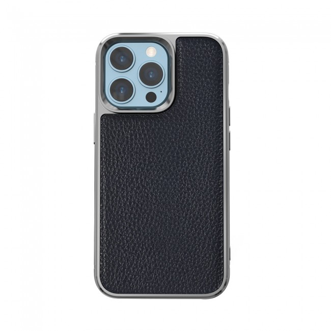 Apple iPhone 13 Pro Max Kılıf Wiwu Genuine Leather Silver Calfskin Orjinal Deri Kapak Apple iPhone 13 Pro Max Kılıf Wiwu Genuine Leather Silver Calfskin Orjinal Deri Kapak