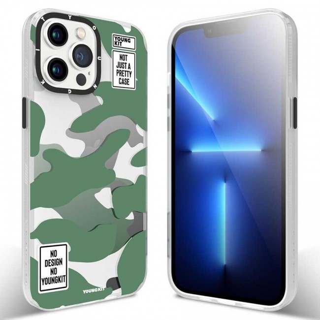 Apple iPhone 13 Pro Max Kılıf YoungKit Kamuflaj Serisi Kapak Apple iPhone 13 Pro Max Kılıf YoungKit Kamuflaj Serisi Kapak
