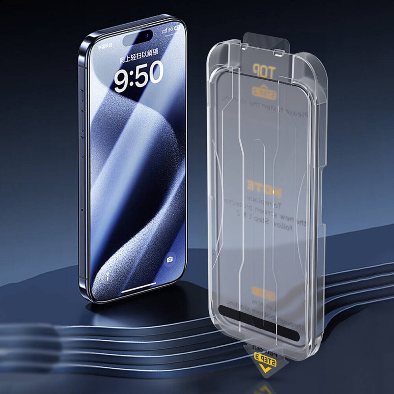 Bal-z Apple iPhone 13 Wiwu SQ-008 Oleofobik Easy Install Darbeye Karşı Dayanıklı Temperli Cam Ekran Koruyucu + Kolay Uygulama Aparatlı