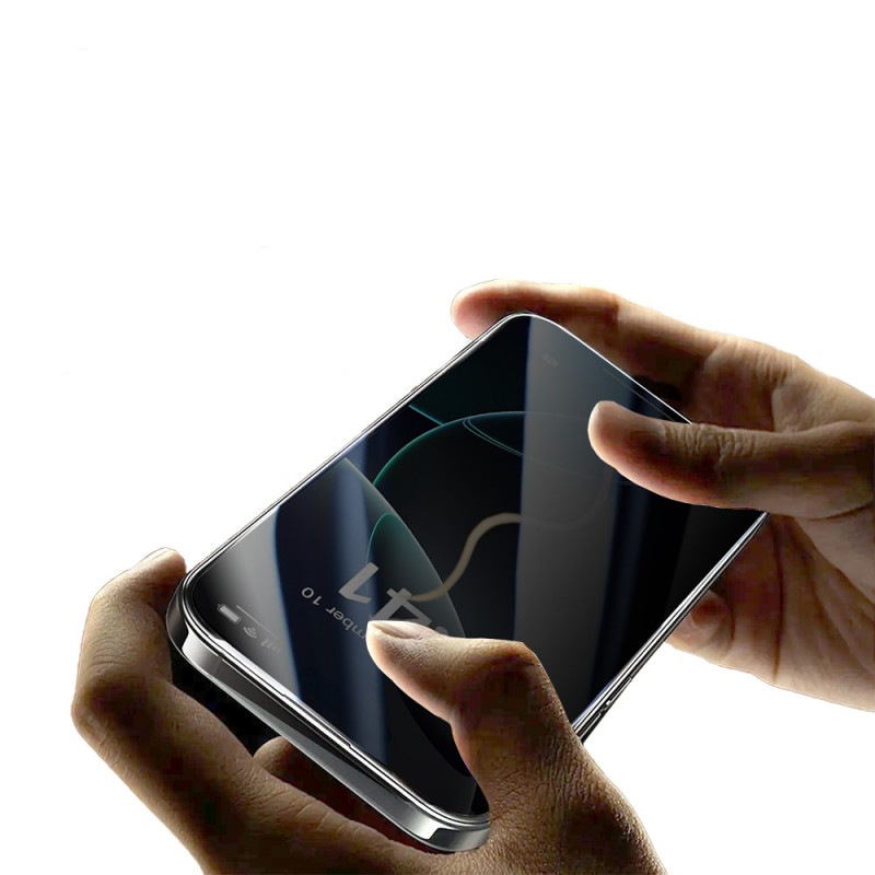 Bal-z Apple iPhone 13  2.5D Oliv Privacy Temperli Cam Ekran Koruyucu + Kolay Uygulama Aparatı