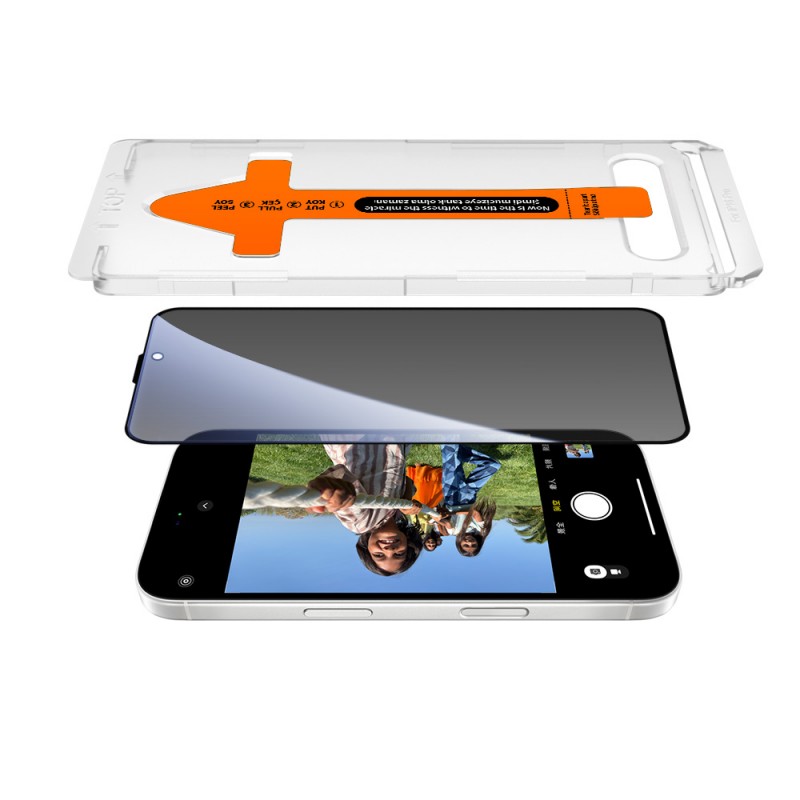 Bal-z Apple iPhone 13  2.5D Oliv Privacy Temperli Cam Ekran Koruyucu + Kolay Uygulama Aparatı