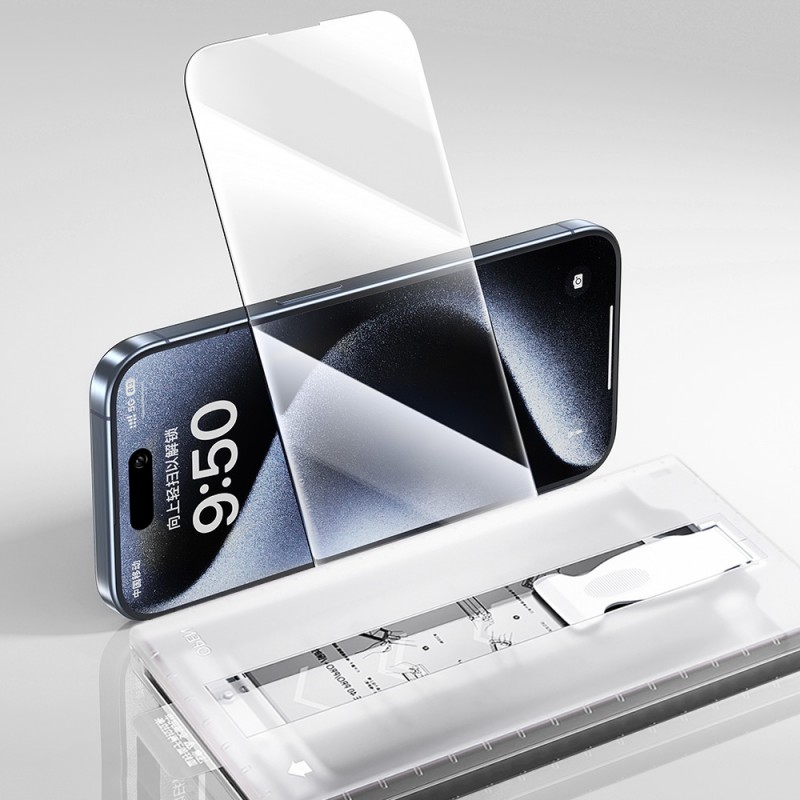 Bal-z Apple iPhone 13  3D Oliv HD Temperli Cam Ekran Koruyucu + Kolay Uygulama Aparatı