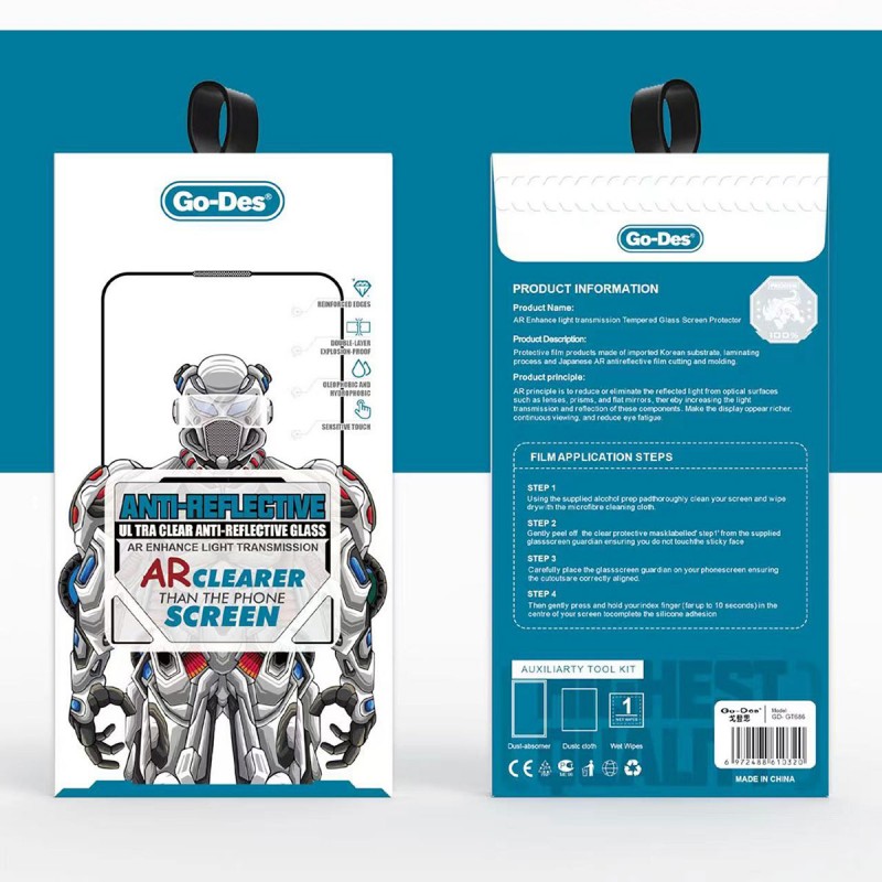 Bal-z Apple iPhone 14 Go Des Anti Reflective Temperli Cam Ekran Koruyucu