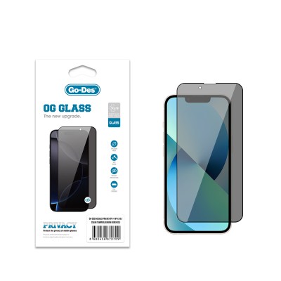 Bal-z Apple iPhone 14 Go Des OG Glass Privacy Antistatik Temperli Cam Ekran Koruyucu