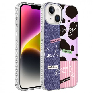 Apple iPhone 14 Kılıf Airbag Kenarlı Renkli Desenli Silikon Zore Elegans Kapak Apple iPhone 14 Kılıf Airbag Kenarlı Renkli Desenli Silikon Zore Elegans Kapak
