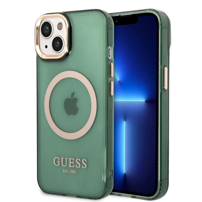 Bal-z Apple iPhone 14 Kılıf GUESS M-safe Şarj Özellikli Airbagli Dizayn Kapak