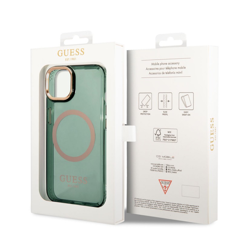 Bal-z Apple iPhone 14 Kılıf GUESS M-safe Şarj Özellikli Airbagli Dizayn Kapak