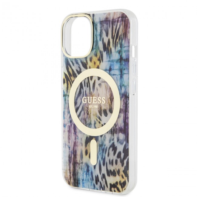 Apple iPhone 14 Kılıf GUESS Magsafe Şarj Özellikli Leopar Desenli Kapak Apple iPhone 14 Kılıf GUESS Magsafe Şarj Özellikli Leopar Desenli Kapak