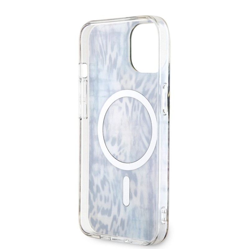 Bal-z Apple iPhone 14 Kılıf GUESS M-safe Şarj Özellikli Leopar Desenli Kapak