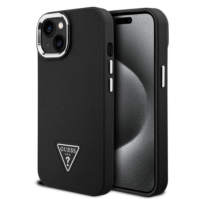 Apple iPhone 14 Kılıf Guess Orjinal Lisanslı M-safe Şarj Özellikli Grained Triangle Kapak Apple iPhone 14 Kılıf Guess Orjinal Lisanslı M-safe Şarj Özellikli Grained Triangle Kapak