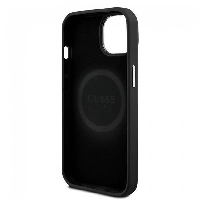 Apple iPhone 14 Kılıf Guess Orjinal Lisanslı M-safe Şarj Özellikli Grained Triangle Kapak Apple iPhone 14 Kılıf Guess Orjinal Lisanslı M-safe Şarj Özellikli Grained Triangle Kapak