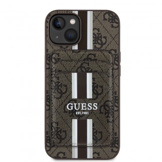 Apple iPhone 14 Kılıf Guess Orjinal Lisanslı M-safe Şarj Özellikli 4G Desenli Çizgili Kartlıklı Kapak Apple iPhone 14 Kılıf Guess Orjinal Lisanslı M-safe Şarj Özellikli 4G Desenli Çizgili Kartlıklı Kapak
