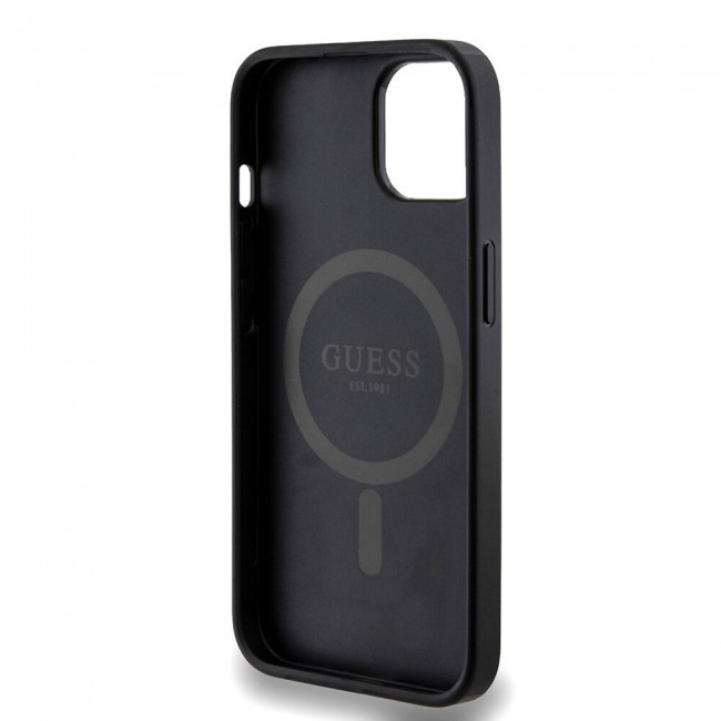 Apple iPhone 14 Kılıf Guess Orjinal Lisanslı Magsafe Şarj Özellikli 4G Desenli Yazı Logolu Kapak