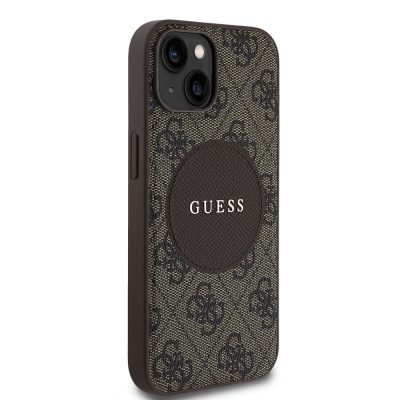 Bal-z Apple iPhone 14 Kılıf Guess Orjinal Lisanslı M-safe Şarj Özellikli Yazı Logolu Circle Classic Kapak