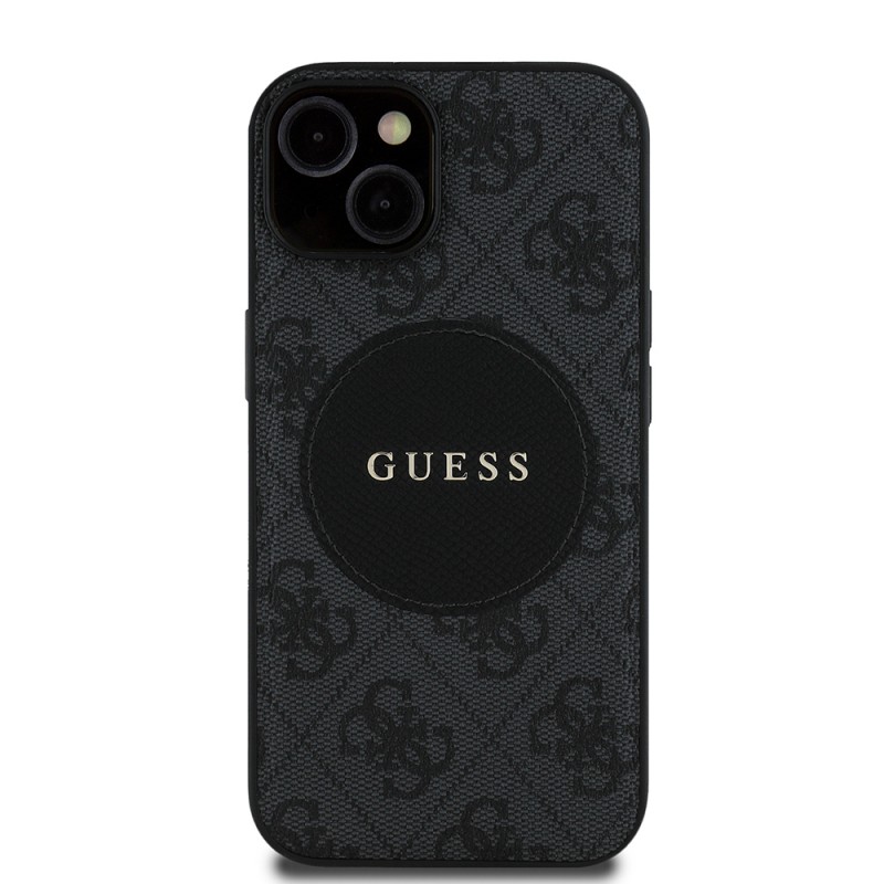 Bal-z Apple iPhone 14 Kılıf Guess Orjinal Lisanslı M-safe Şarj Özellikli Yazı Logolu Circle Classic Kapak
