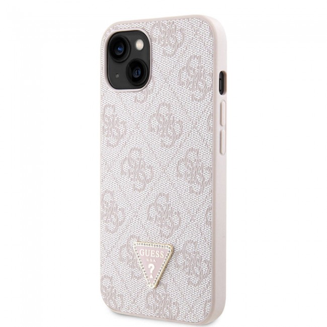 Apple iPhone 14 Kılıf Guess Orjinal Lisanslı PU Deri Taşlı Üçgen Logo 4G Desenli Kapak Apple iPhone 14 Kılıf Guess Orjinal Lisanslı PU Deri Taşlı Üçgen Logo 4G Desenli Kapak