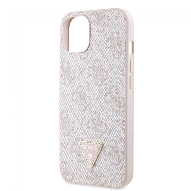 Apple iPhone 14 Kılıf Guess Orjinal Lisanslı PU Deri Taşlı Üçgen Logo 4G Desenli Kapak Apple iPhone 14 Kılıf Guess Orjinal Lisanslı PU Deri Taşlı Üçgen Logo 4G Desenli Kapak