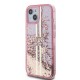 Apple iPhone 14 Kılıf Guess Orjinal Lisanslı Transparan Sıvılı Simli Altın Çizgili Kapak Apple iPhone 14 Kılıf Guess Orjinal Lisanslı Transparan Sıvılı Simli Altın Çizgili Kapak