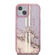 Apple iPhone 14 Kılıf Guess Orjinal Lisanslı Transparan Sıvılı Simli Altın Çizgili Kapak Apple iPhone 14 Kılıf Guess Orjinal Lisanslı Transparan Sıvılı Simli Altın Çizgili Kapak