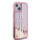 Apple iPhone 14 Kılıf Guess Orjinal Lisanslı Transparan Sıvılı Simli Altın Çizgili Kapak Apple iPhone 14 Kılıf Guess Orjinal Lisanslı Transparan Sıvılı Simli Altın Çizgili Kapak