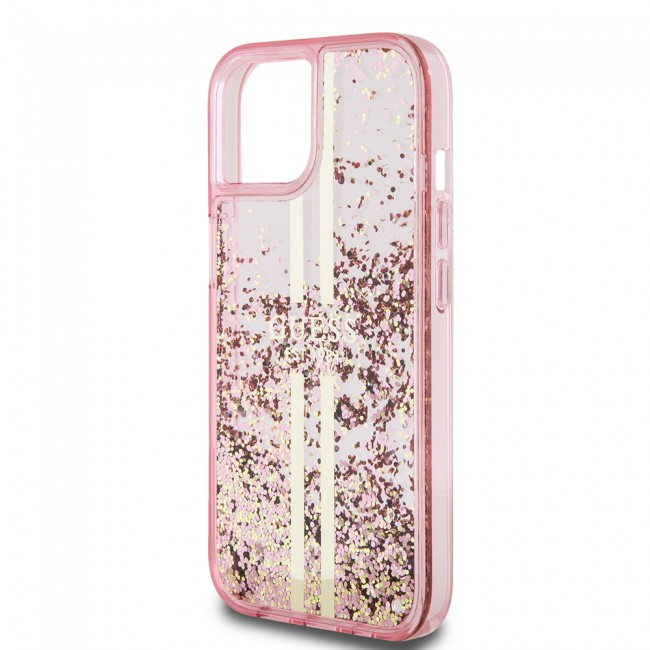 Apple iPhone 14 Kılıf Guess Orjinal Lisanslı Transparan Sıvılı Simli Altın Çizgili Kapak Apple iPhone 14 Kılıf Guess Orjinal Lisanslı Transparan Sıvılı Simli Altın Çizgili Kapak