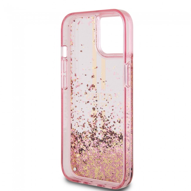 Apple iPhone 14 Kılıf Guess Orjinal Lisanslı Transparan Sıvılı Simli Altın Çizgili Kapak Apple iPhone 14 Kılıf Guess Orjinal Lisanslı Transparan Sıvılı Simli Altın Çizgili Kapak