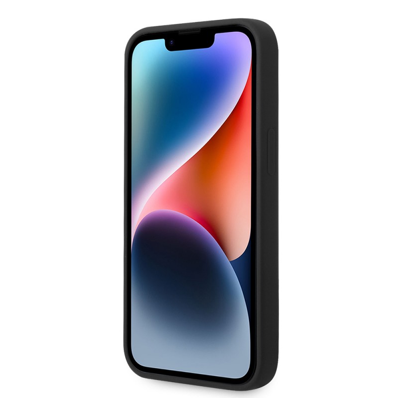 Bal-z Apple iPhone 14 Kılıf Guess Orjinal Lisanslı Yazı ve Taşlı 4G Logolu Silikon Kapak