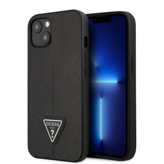Apple iPhone 14 Kılıf GUESS PU Safran Deri Üçgen Logo Dizayn Kapak Apple iPhone 14 Kılıf GUESS PU Safran Deri Üçgen Logo Dizayn Kapak