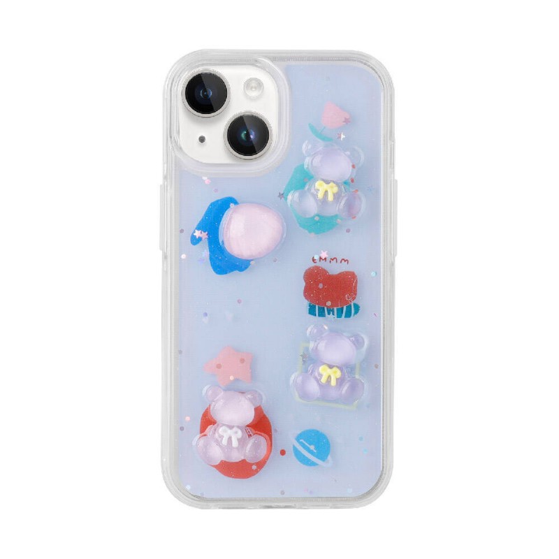 Bal-z Apple iPhone 14 Kılıf Kabartma Figürlü Parlak  Minimini Silikon Kapak