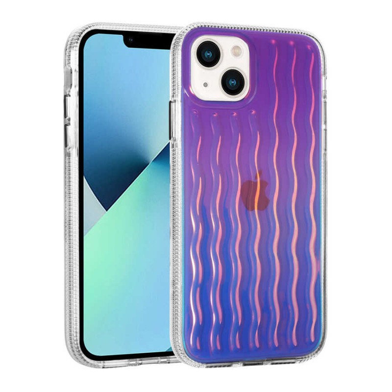 Bal-z Apple iPhone 14 Kılıf Kabartmalı Dalga Tasarımlı Silikon  İsmira Kapak