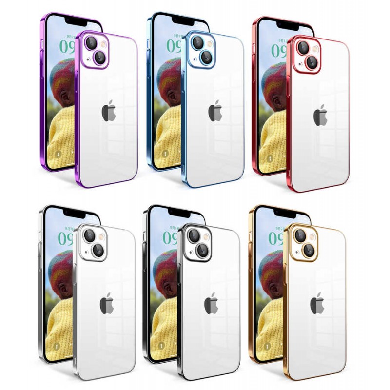 Bal-z Apple iPhone 14 Kılıf Kamera Korumalı Renkli Çerçeveli  Garaj Kapak