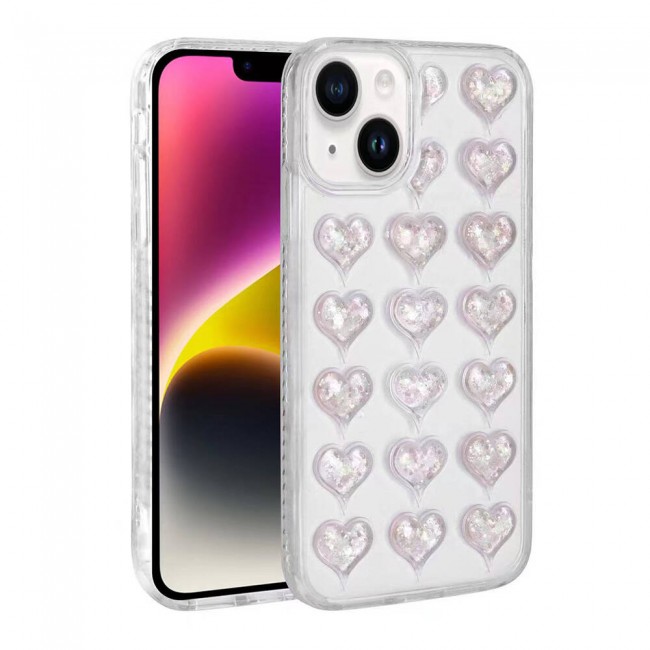 Apple iPhone 14 Kılıf Kamera Korumalı Renkli Kalp Desenli Transparan Zore Kalp Kapak Apple iPhone 14 Kılıf Kamera Korumalı Renkli Kalp Desenli Transparan Zore Kalp Kapak