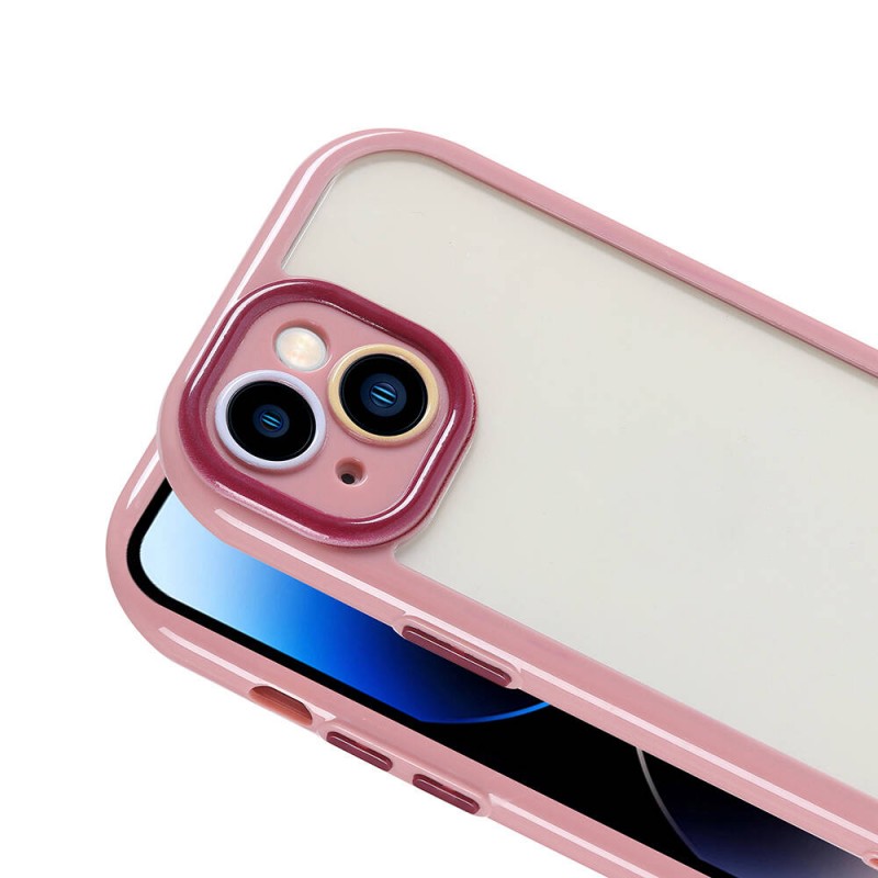 Bal-z Apple iPhone 14 Kılıf Kamera Korumalı Renkli Kenar ve Çerçeve Tasarımlı  Vitamin Kapak