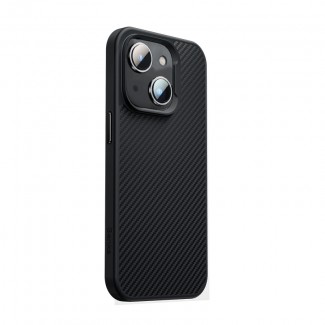 Apple iPhone 14 Kılıf Karbon Fiber M-safe Şarj Özellikli Benks 600D Hybrid Kevlar Kapak Apple iPhone 14 Kılıf Karbon Fiber M-safe Şarj Özellikli Benks 600D Hybrid Kevlar Kapak