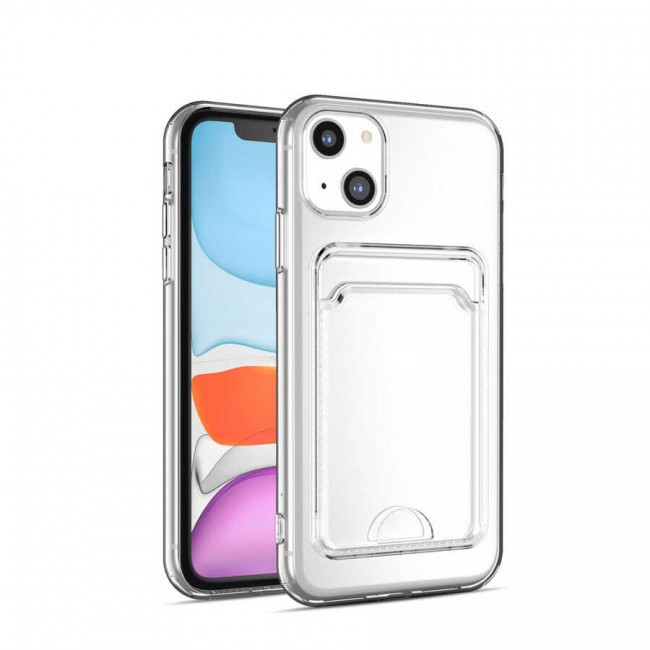 Apple iPhone 14 Kılıf Kartlıklı Şeffaf Zore Setra Clear Silikon Kapak Apple iPhone 14 Kılıf Kartlıklı Şeffaf Zore Setra Clear Silikon Kapak