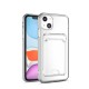 Apple iPhone 14 Kılıf Kartlıklı Şeffaf Zore Setra Clear Silikon Kapak Apple iPhone 14 Kılıf Kartlıklı Şeffaf Zore Setra Clear Silikon Kapak