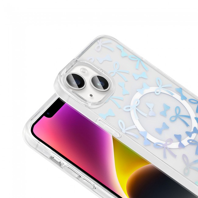Apple iPhone 14 Kılıf M-Safe Şarj Özellikli Şeffaf Zore Folk Sert Kapak Apple iPhone 14 Kılıf M-Safe Şarj Özellikli Şeffaf Zore Folk Sert Kapak