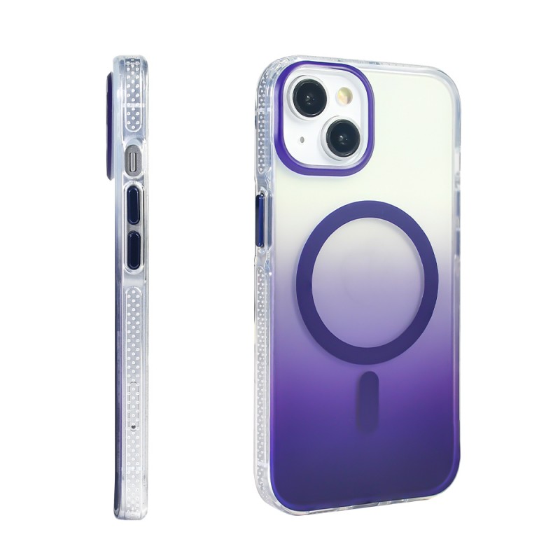 Bal-z Apple iPhone 14 Kılıf M-safe Şarj Özellikli Transparan Renk Geçişli  Toros Kapak