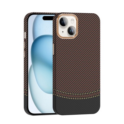 Bal-z Apple iPhone 14 Kılıf M-safe Şarj Özellikli Karbon Fiber Görünümlü Zore Gros Kapak