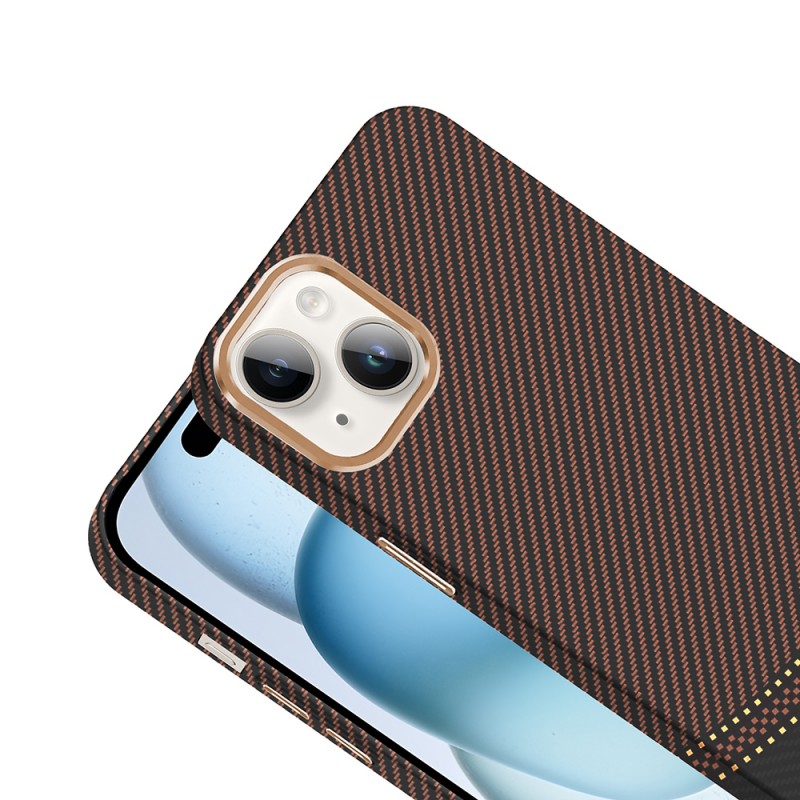 Bal-z Apple iPhone 14 Kılıf M-safe Şarj Özellikli Karbon Fiber Görünümlü Zore Gros Kapak