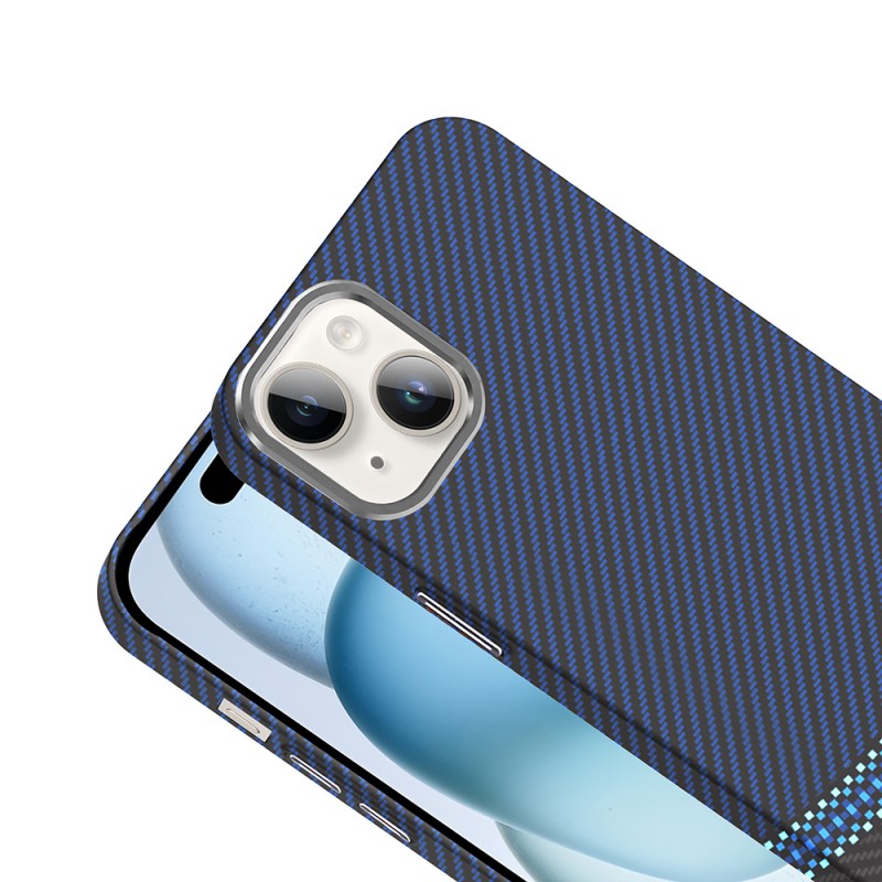 Bal-z Apple iPhone 14 Kılıf M-safe Şarj Özellikli Karbon Fiber Görünümlü Zore Gros Kapak