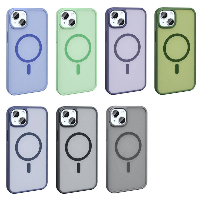 Bal-z Apple iPhone 14 Kılıf M-safe Şarj Özellikli Mat Arka Yüzey  Sio Kapak