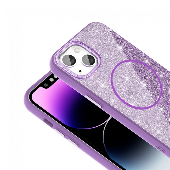 Apple iPhone 14 Kılıf Magsafe Şarj Özellikli Parlayan Simli Zore Okso Kapak Apple iPhone 14 Kılıf Magsafe Şarj Özellikli Parlayan Simli Zore Okso Kapak